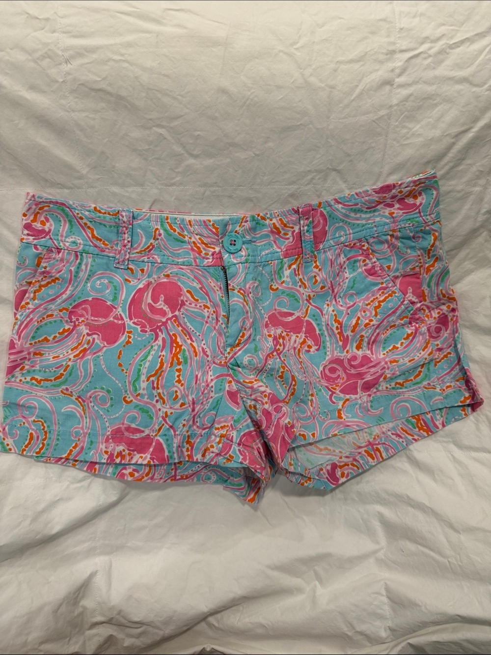 Lilly Pulitzer Pink & Turquoise Printed Cotton Shorts